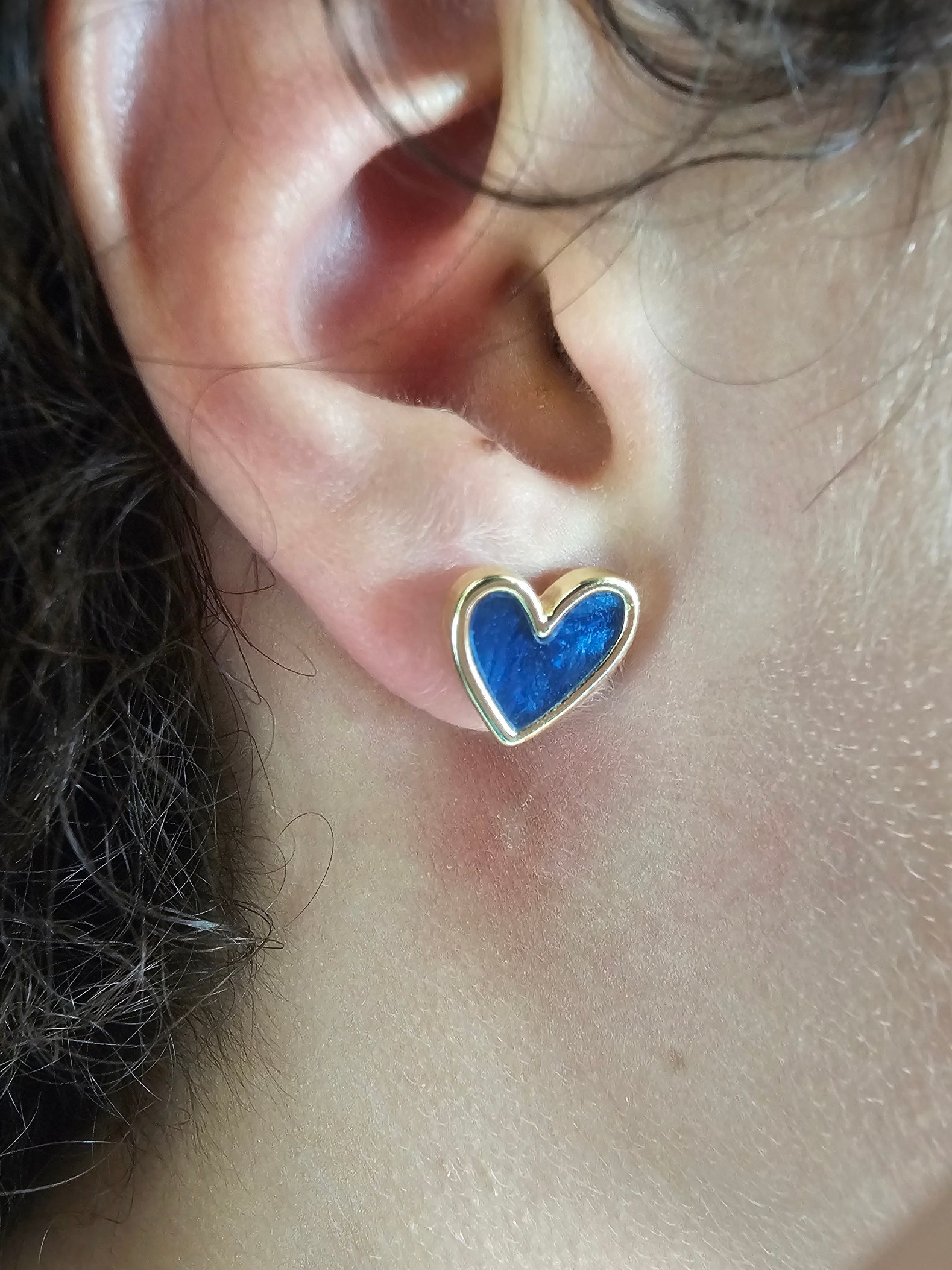 Brincos Love Detalhe Azul