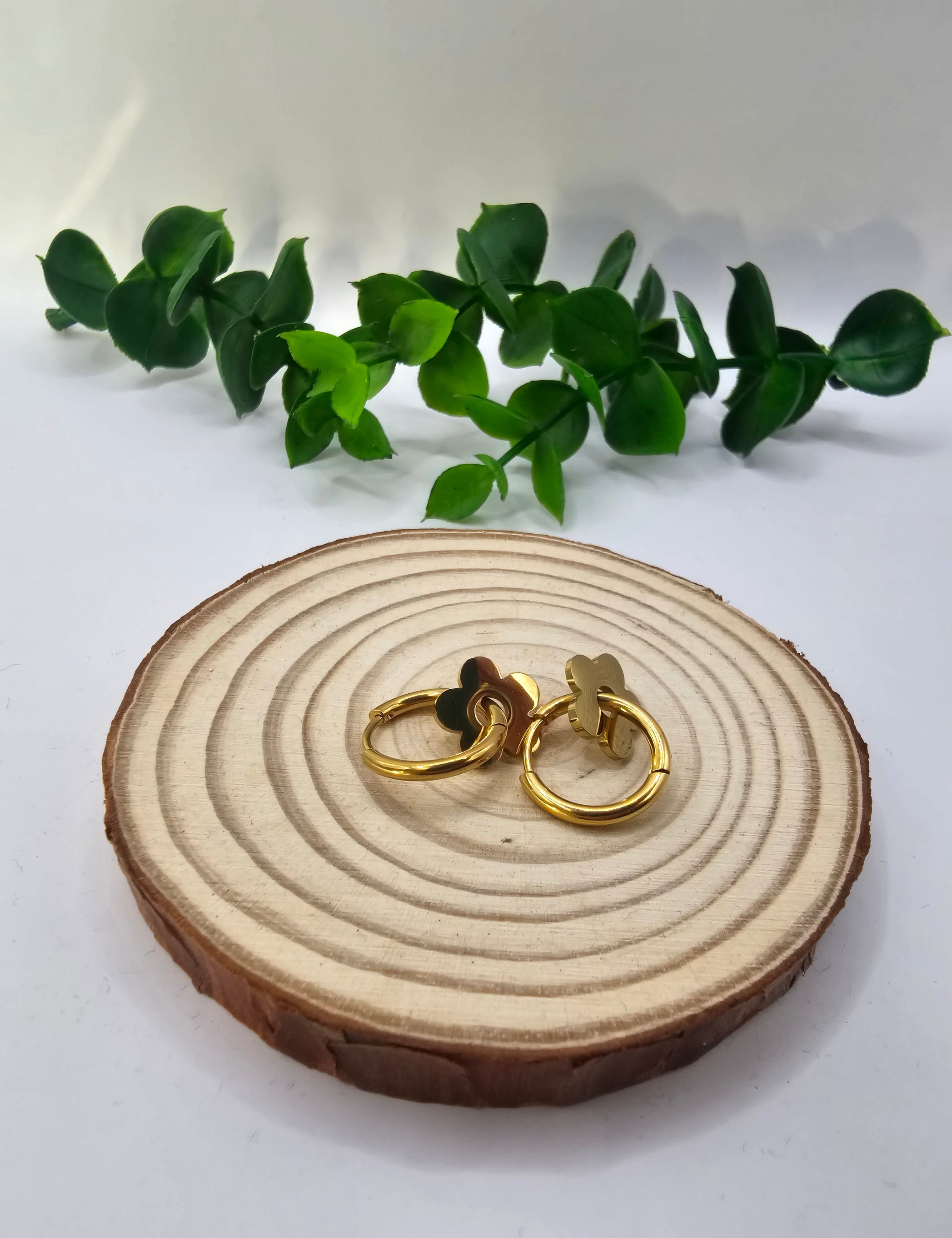 Argolas Dourado com Flor