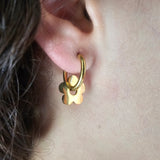 Argolas Dourado com Flor