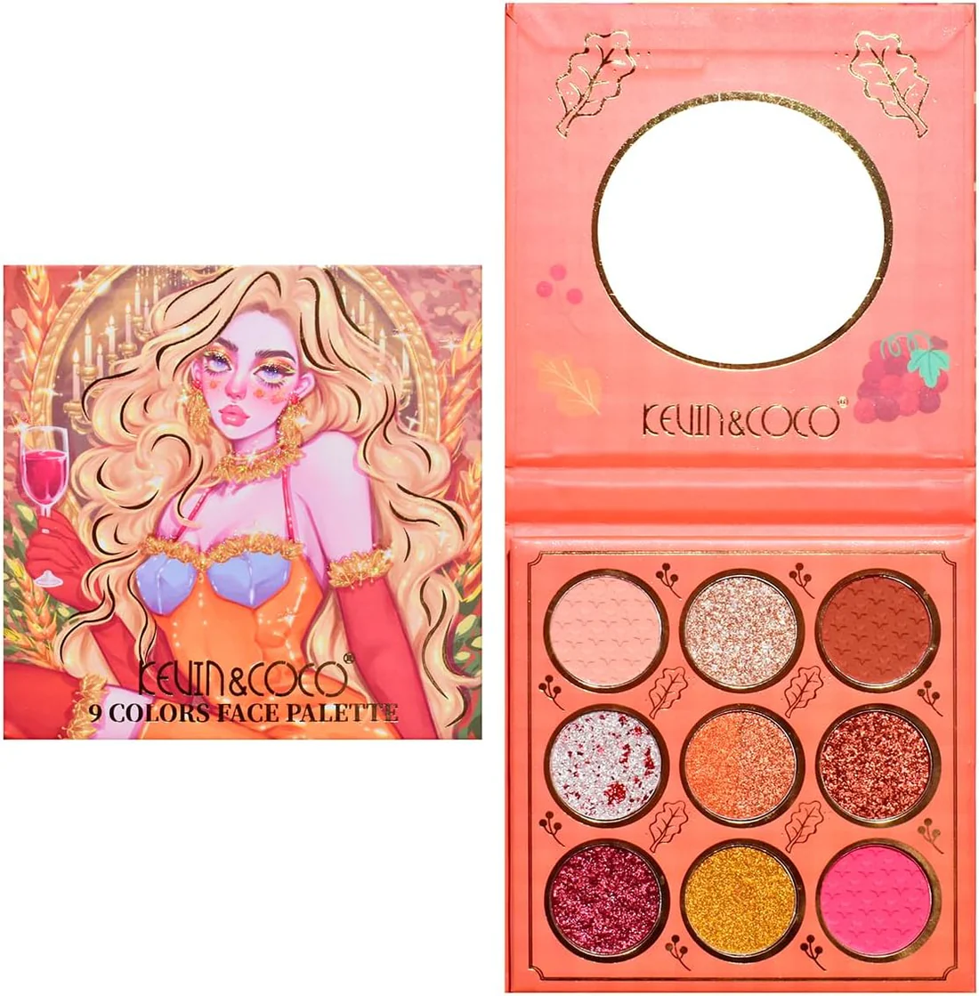 Paleta Sombra de Olhos 9 Cores Kevin & Coco