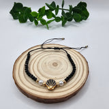 Pulseira Ajustável Misangas e Concha